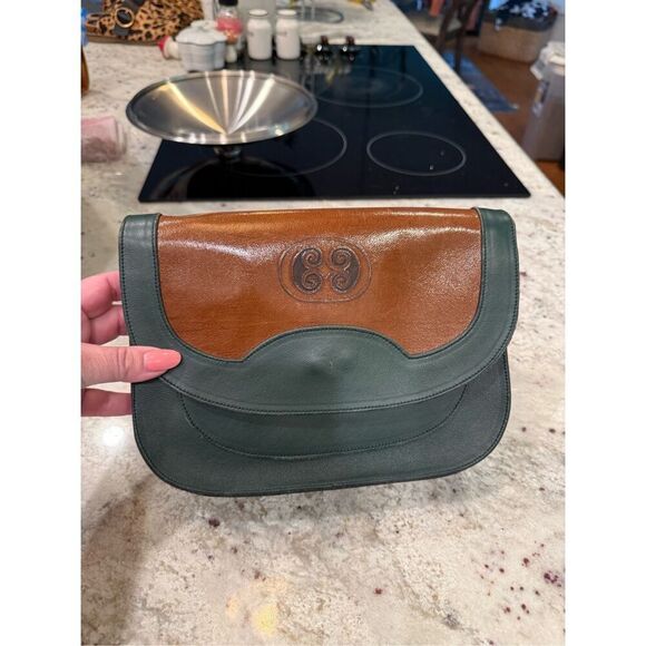 Tinnakeenly Leathers Irish Craft Fine Leather Green & Brown Shoulder Bag - Picture 1 of 9